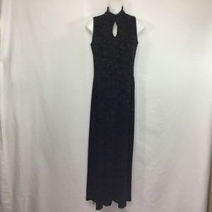 Coldwater Creek Floral Black Shimmering Dress